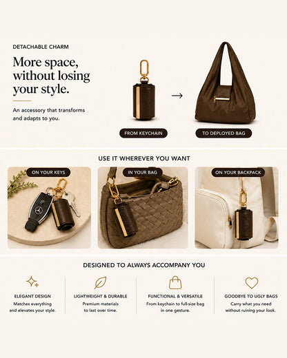 Raffaella | Borsa Tote Trasformabile con Charm