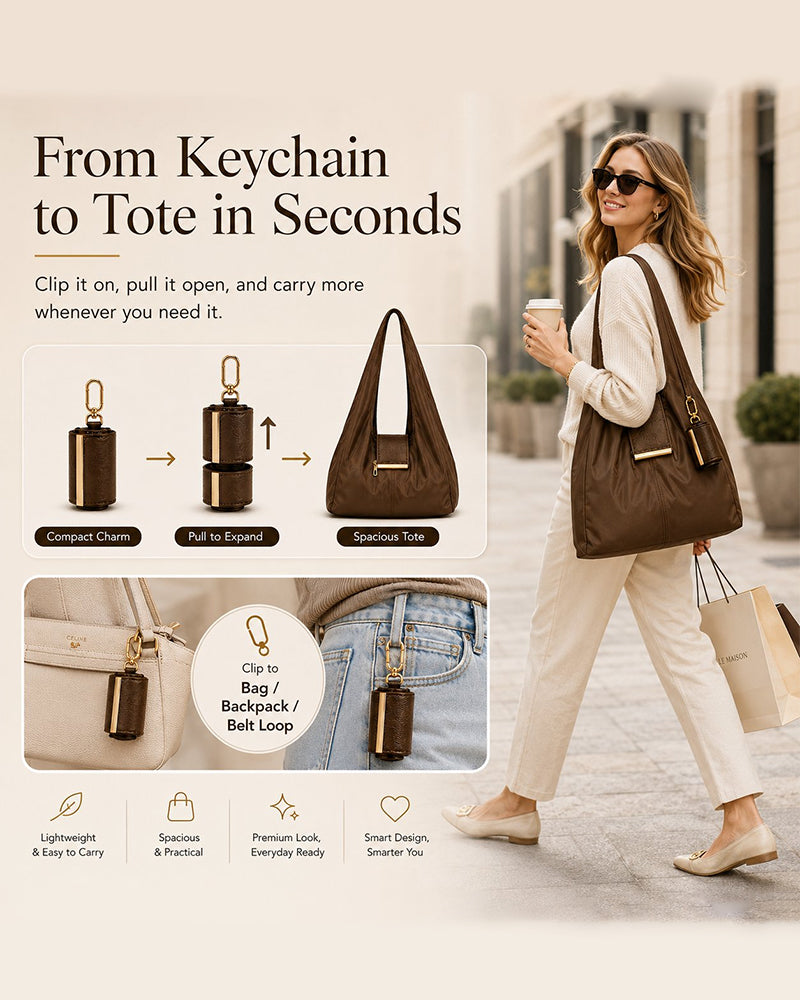 Raffaella | Borsa Tote Trasformabile con Charm