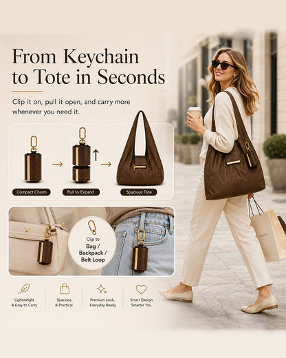 Raffaella | Borsa Tote Trasformabile con Charm