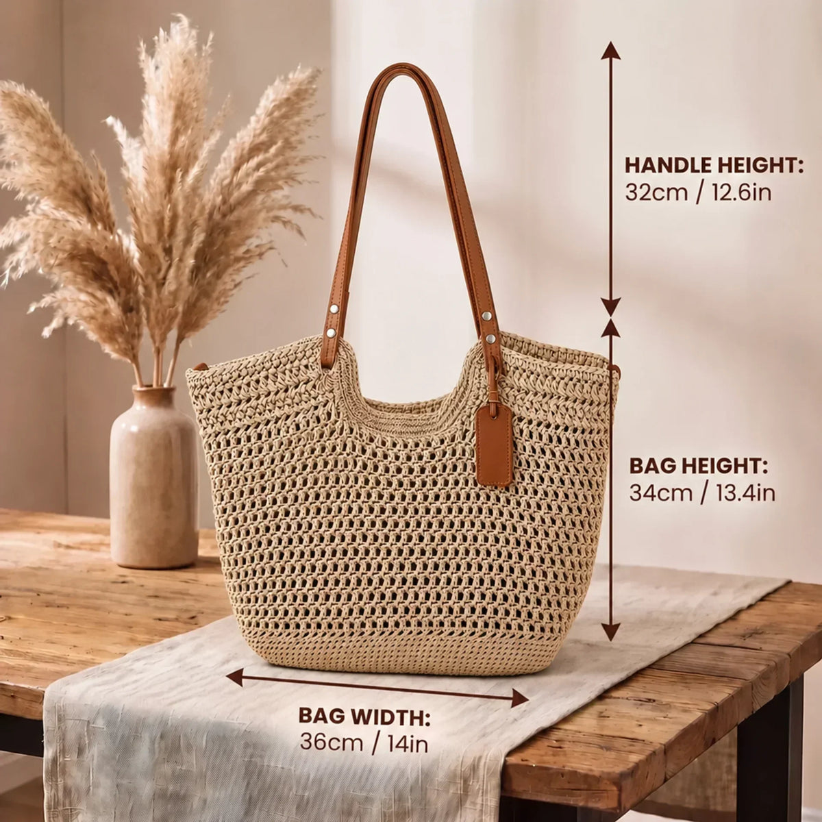 Donatella | Borsa Tote Crochet Intrecciata a Mano