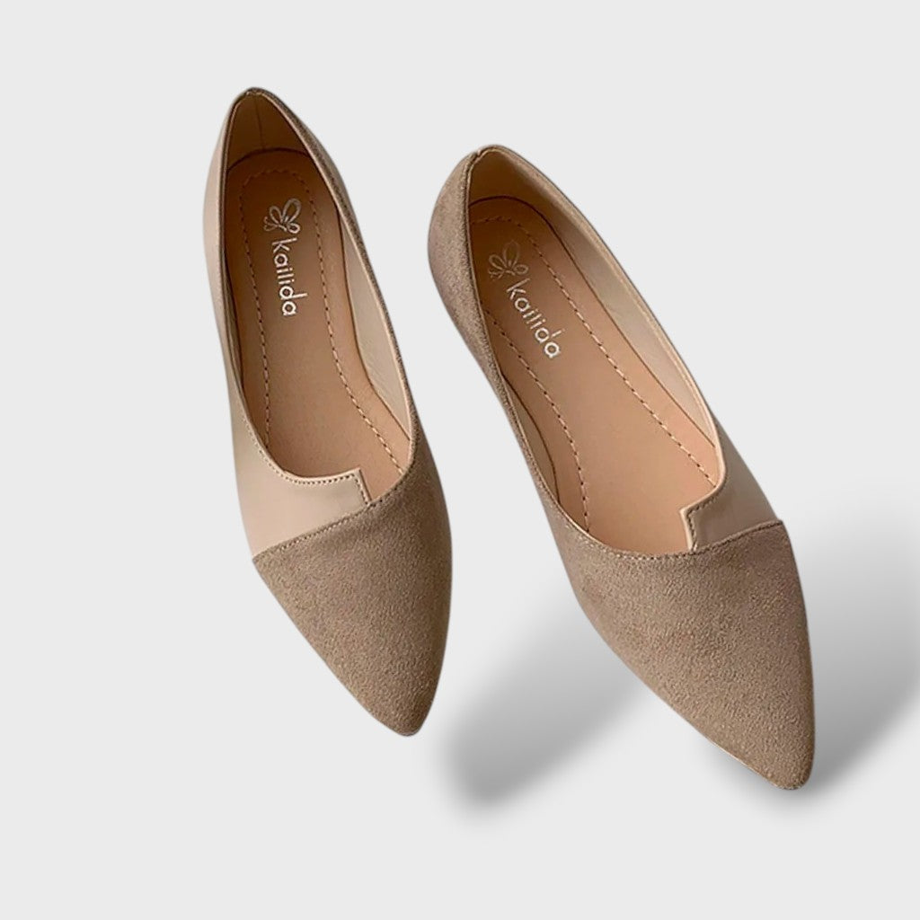 Bailarinas Ortopédicas Bicolor Punta Fina Slip-On