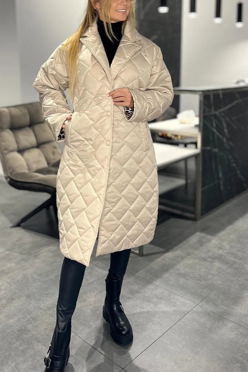 Fabiana | Cappotto Trapuntato Reversibile con Stampa Leopardata
