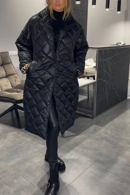Fabiana | Cappotto Trapuntato Reversibile con Stampa Leopardata