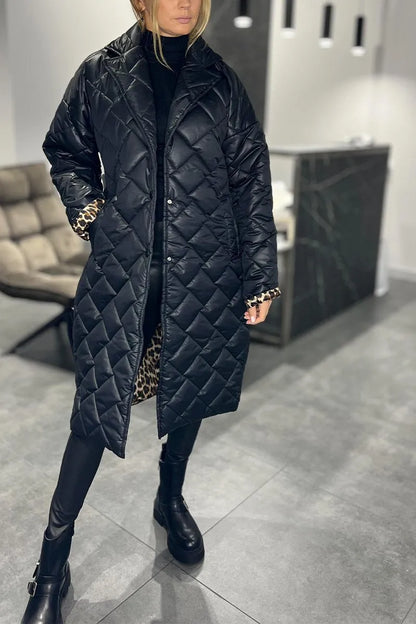 Fabiana | Cappotto Trapuntato Reversibile con Stampa Leopardata