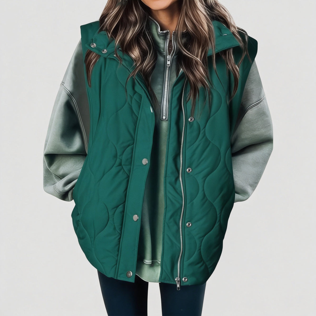 Manuela | Gilet Trapuntato con Zip e Bottoni