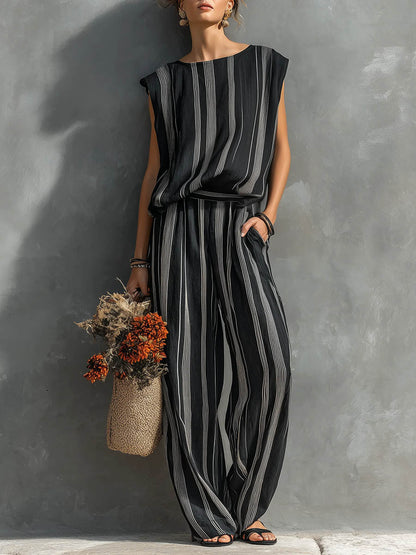 Alessia | Set elegante due pezzi a righe