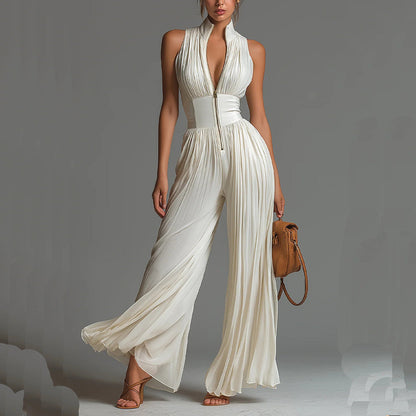 Sofia | Tuta Plissettata in Chiffon Floreale per Donna