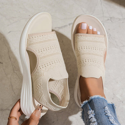 Ornella | Sandali con Plateau in Materiale Traspirante