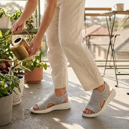 Ornella | Sandali con Plateau in Materiale Traspirante