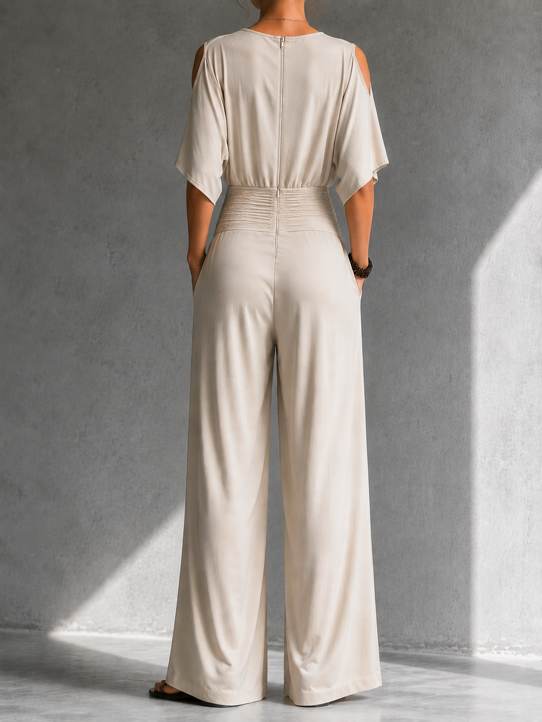 Zeni | Tuta Elegante a Portafoglio con Gambe Larghe