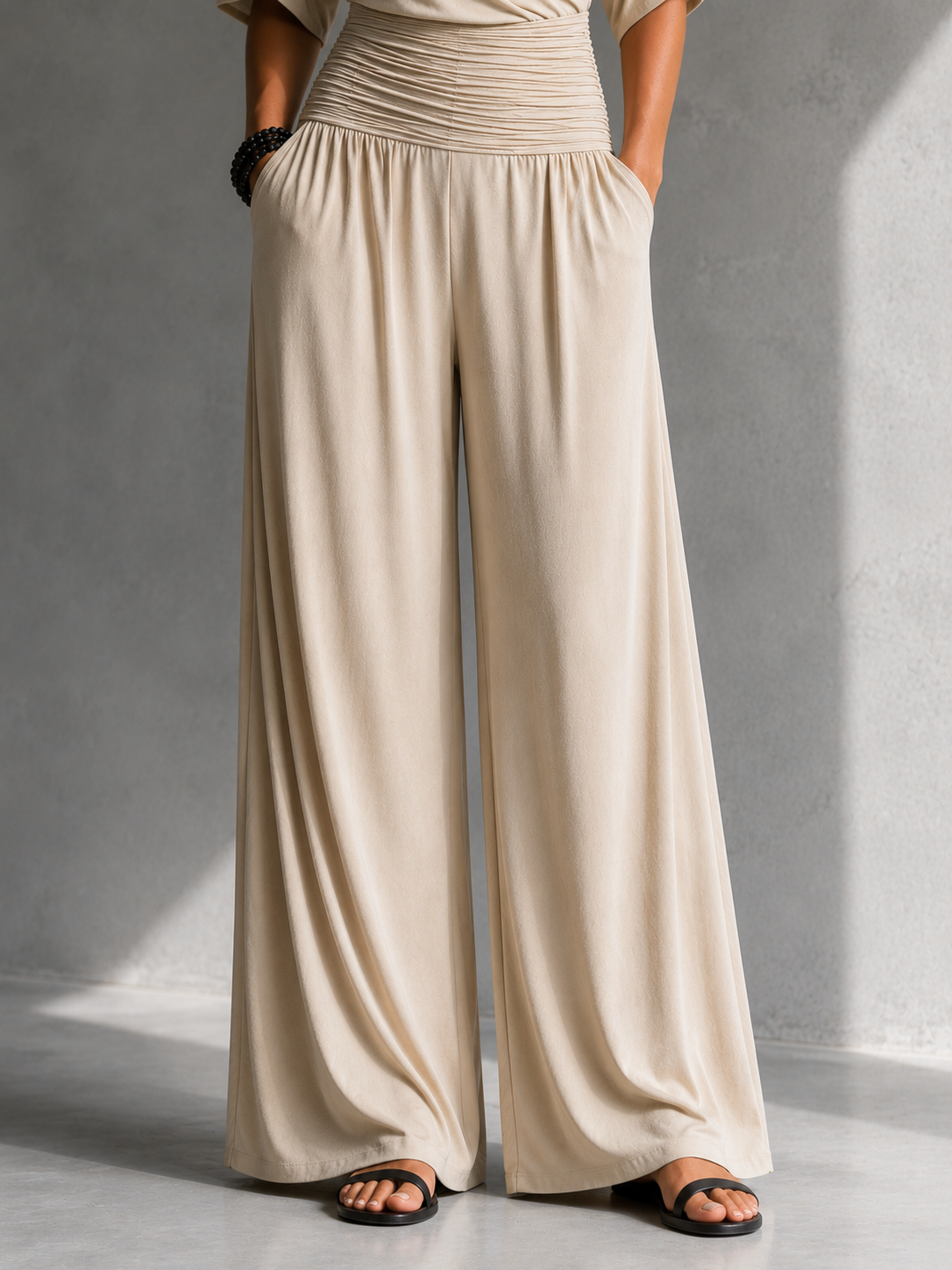 Zeni | Tuta Elegante a Portafoglio con Gambe Larghe